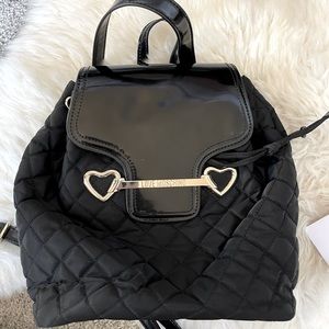 Love Moschino Black Quilted Backpack
